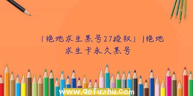 「绝地求生黑号27授权」|绝地求生卡永久黑号